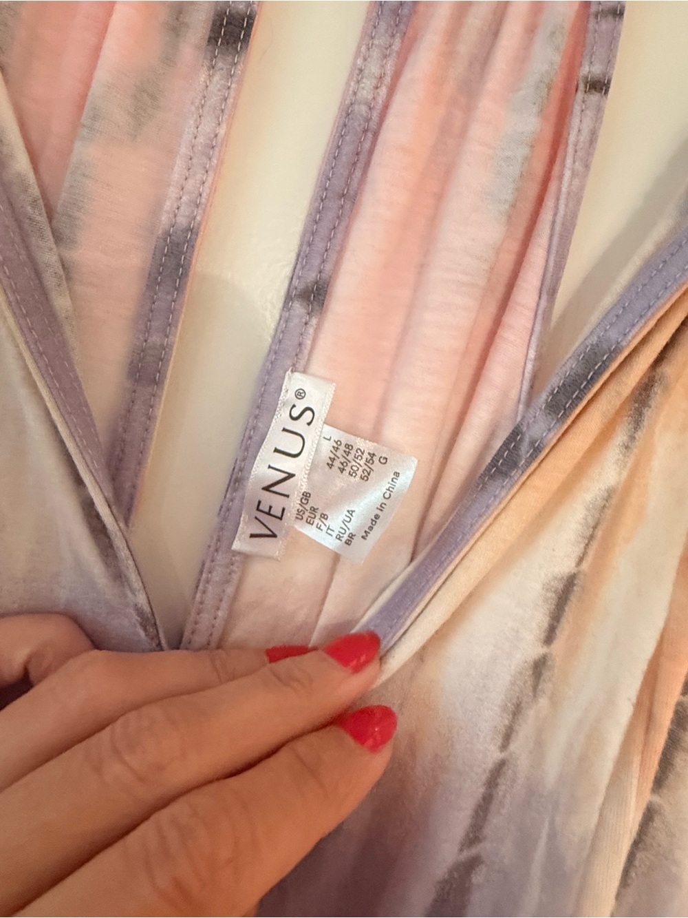 VENUS Pink Lavender Tie-Dye Maxi Dress with Side Slits Size Large - Picture 3 of 3